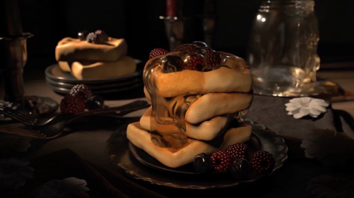 modelado de miel sobre bollo