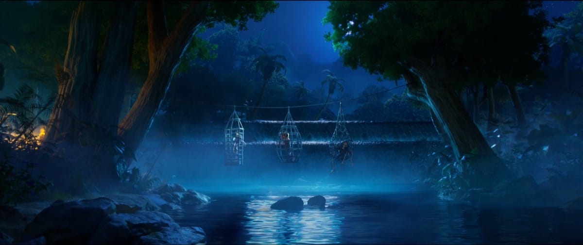 Escenario final de la prisión de Paititi renderizado para Tadeo Jones y la Lámpara Maravillosa a partir del concept art original.